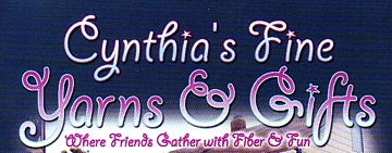Photo of brochure for "Cynthia's Fine Yarns & Gifts"