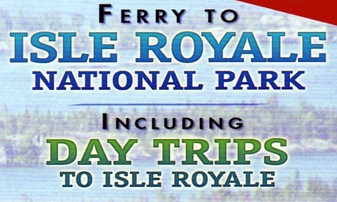 Photo of brochure for "Ferry to Isle Royale"