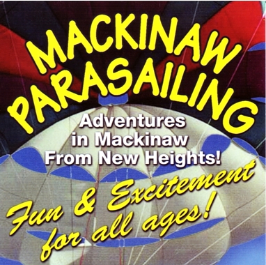 Photo of brochure for "Mackinaw Parasailing"
