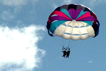 Photo of parasailing in Mackinaw City, MI at Mackinaw Parasailing.